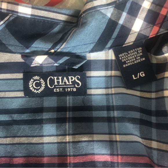 Chaps men’s l/s plaid shirts FOR 3 - Picture 9 of 10